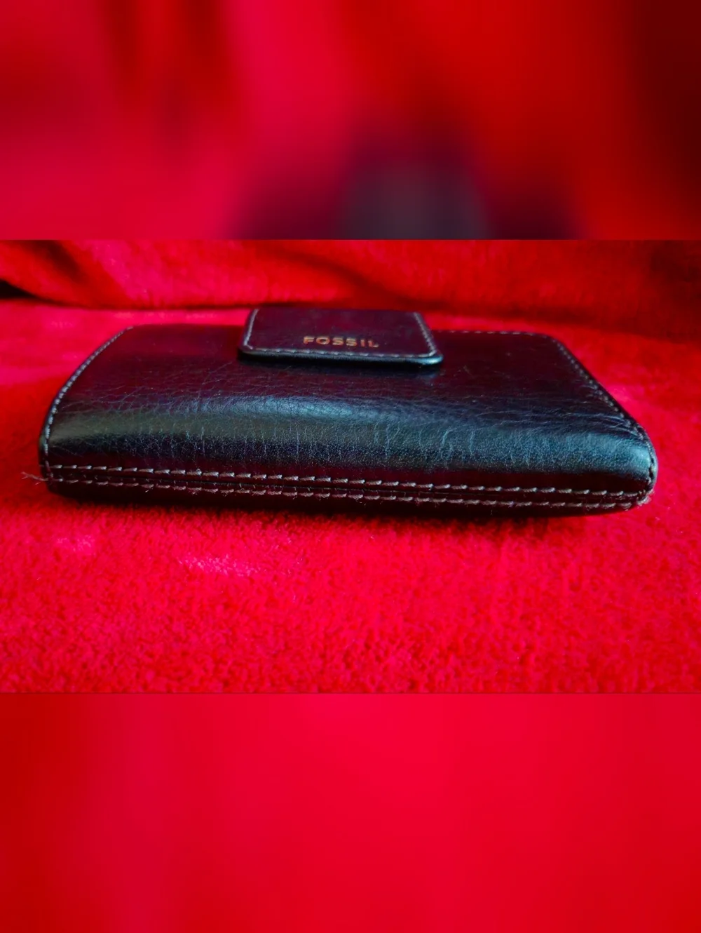 Fossil Madison Black Pebble Leather Bi-Fold Wallet
